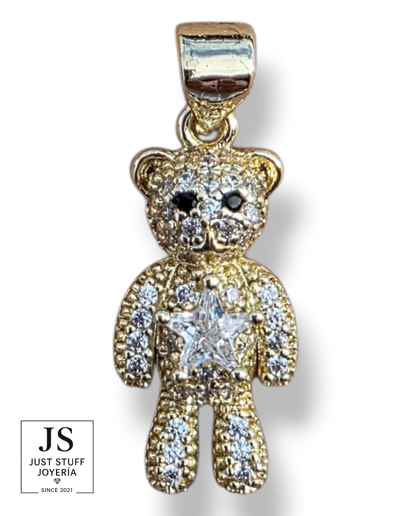 🧸 10. Dije Osito con Circonias – Oro Laminado 14K